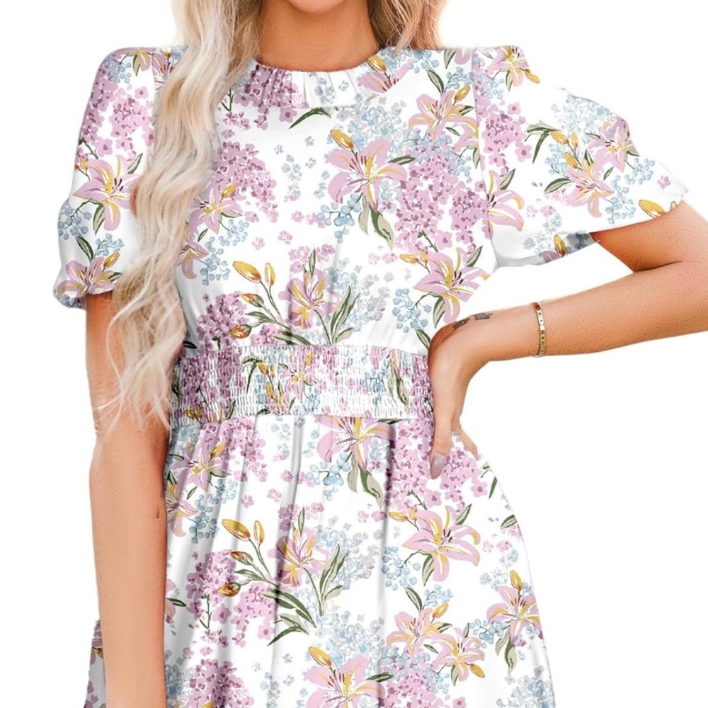 Floral bubble Mini Dress Women’s S Boho Prairie